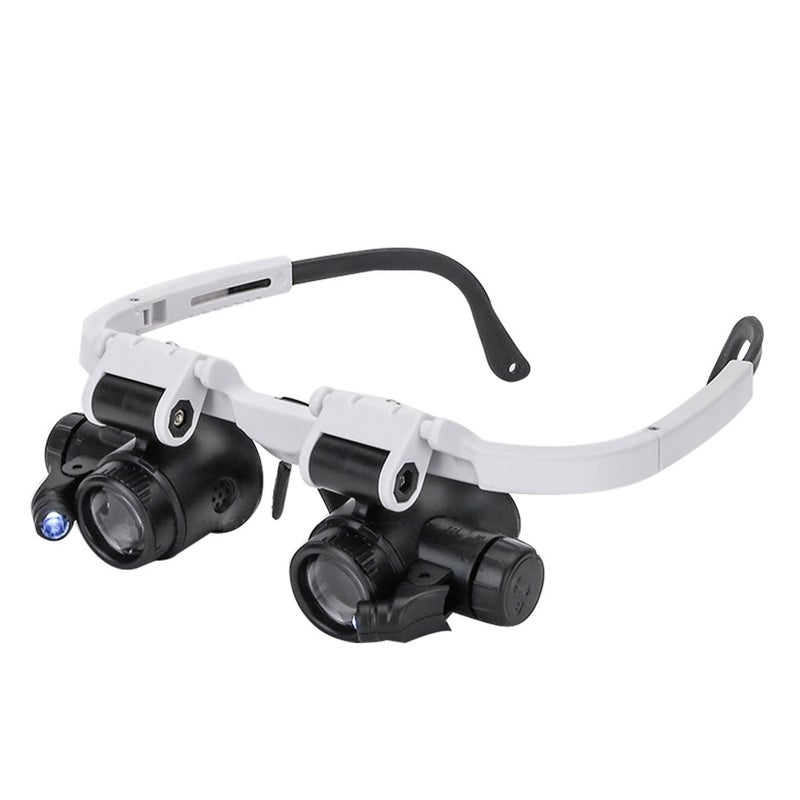 Clobeau Magnifying Glasses 8X 15X 23X Magnifier LED Headband Glass Eye Magnifying Repair Tool Watchmaking Coin Stamp Currency Book Errors Jewelry Necklace Magnifier Glasses Beading Biology Loupe Microscope - Image 1
